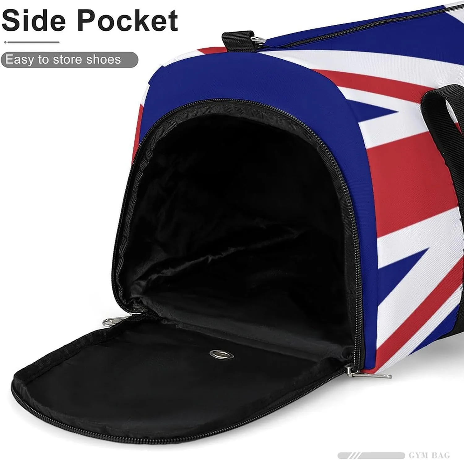 British Flag Duffel Bag for Men Women with Shoe Compartment Weekender Tote