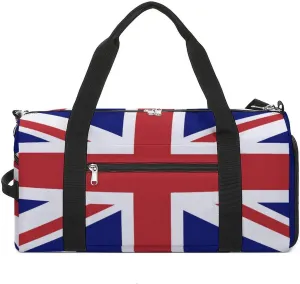 British Flag Duffel Bag for Men Women with Shoe Compartment Weekender Tote