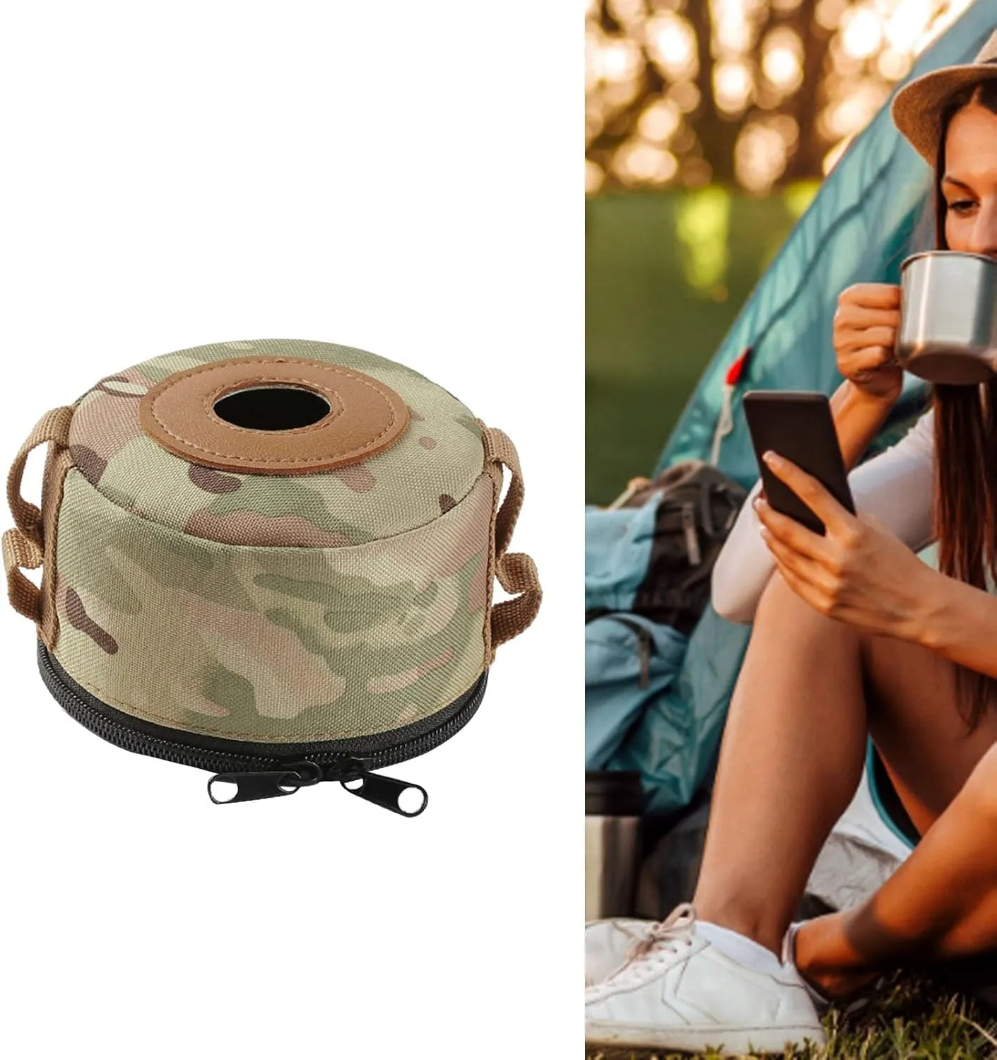 Butane Fuel Tank Cover, Gas Tank Protective Case, Mini Thermal Insulation Fuel Cylinder Storage Bag, Easy to Carry, Tank Accessories, for Outdoor Camping Cooking Supplies BBQ(S), Camping Gas Tank