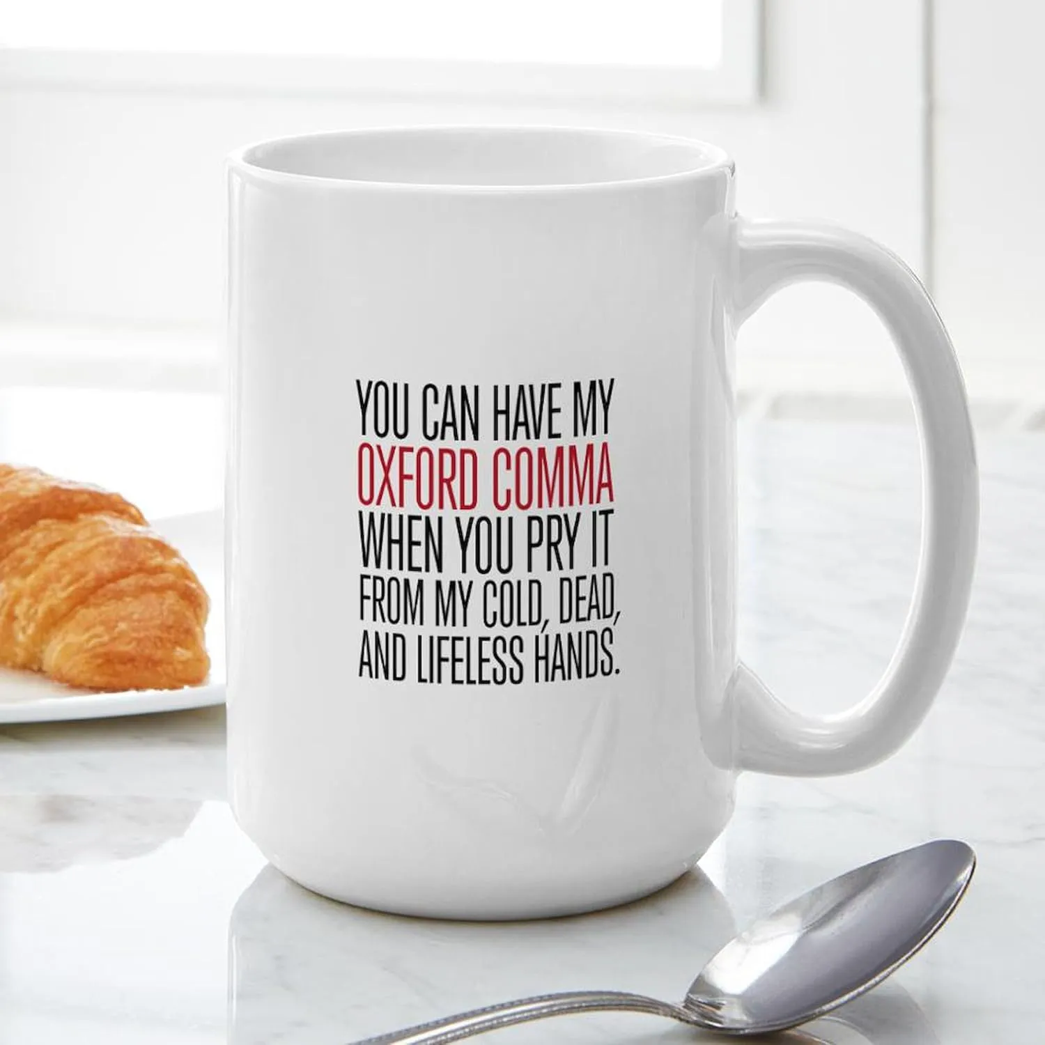 CafePress Oxford Comma Humor Mugs 15 oz (444 ml) Ceramic Coffee Mug