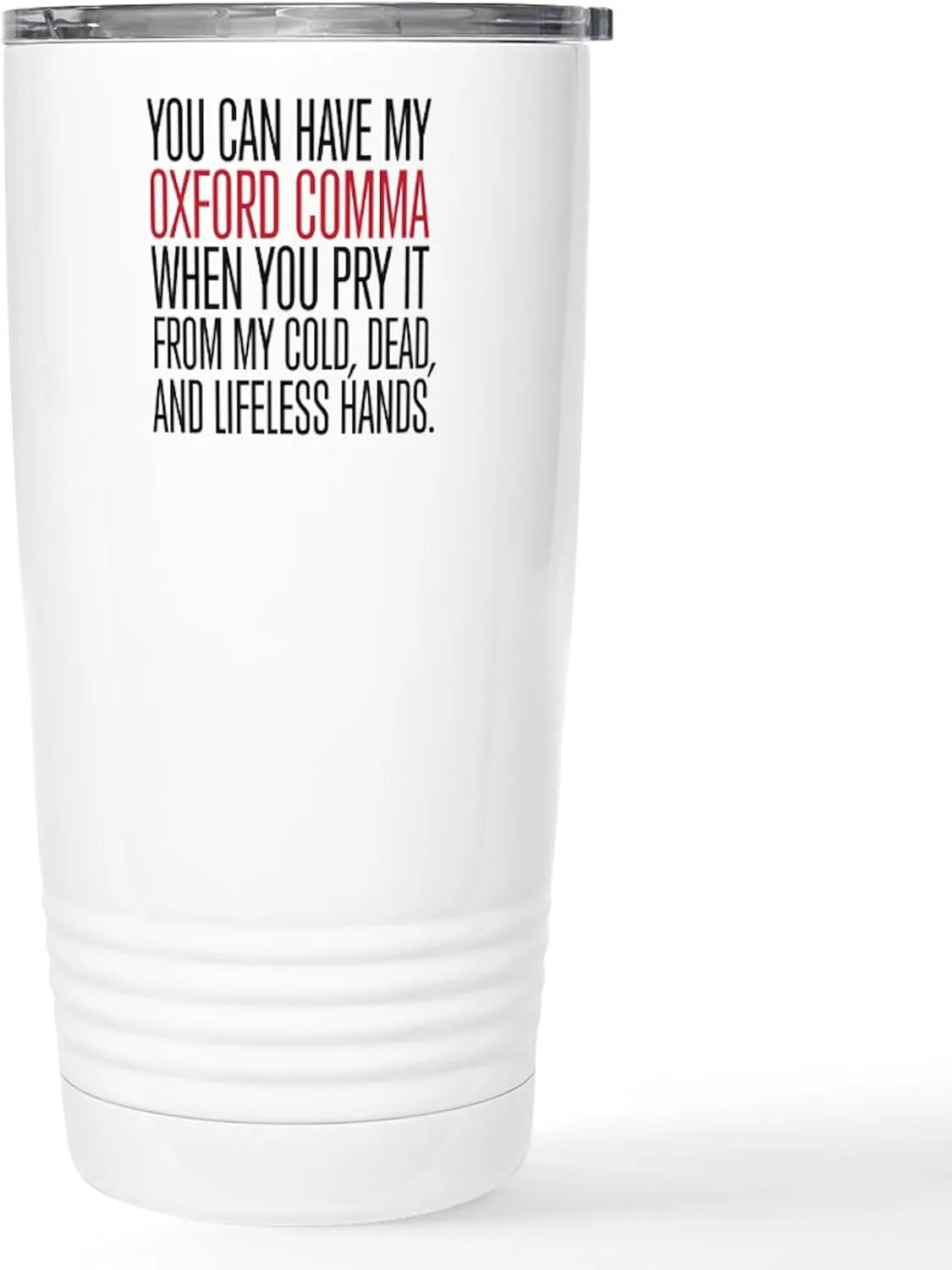 CafePress Oxford Comma Humor Stainless Steel Travel Mug 20 oz. Insulated Stainless Steel Coffee Tumbler
