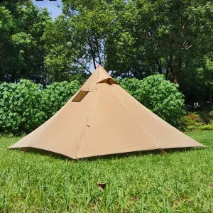 Camping Tent,Ultralight Pyramid Tent Hot Mesh Tent Shelter, 4 Season Tent Camping Inner Tent for Family Camping Hiking Fishing Backpacking Access Hopeful, Brown