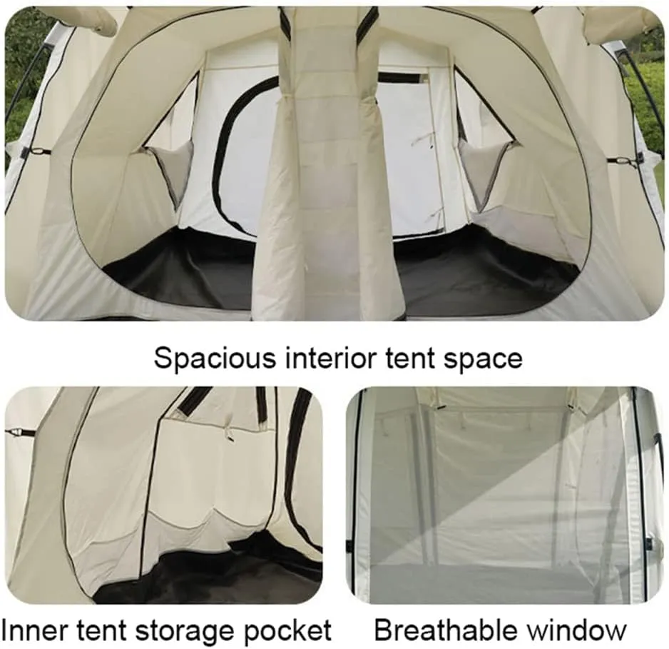 Camping Tunnel Tent - Durable Family Tent for Outdoor Gathering Festivals Party - 650 * 300 * 200CM (Beige 650 * 300 * 200CM) (Beige 650 * 300 * 200CM)
