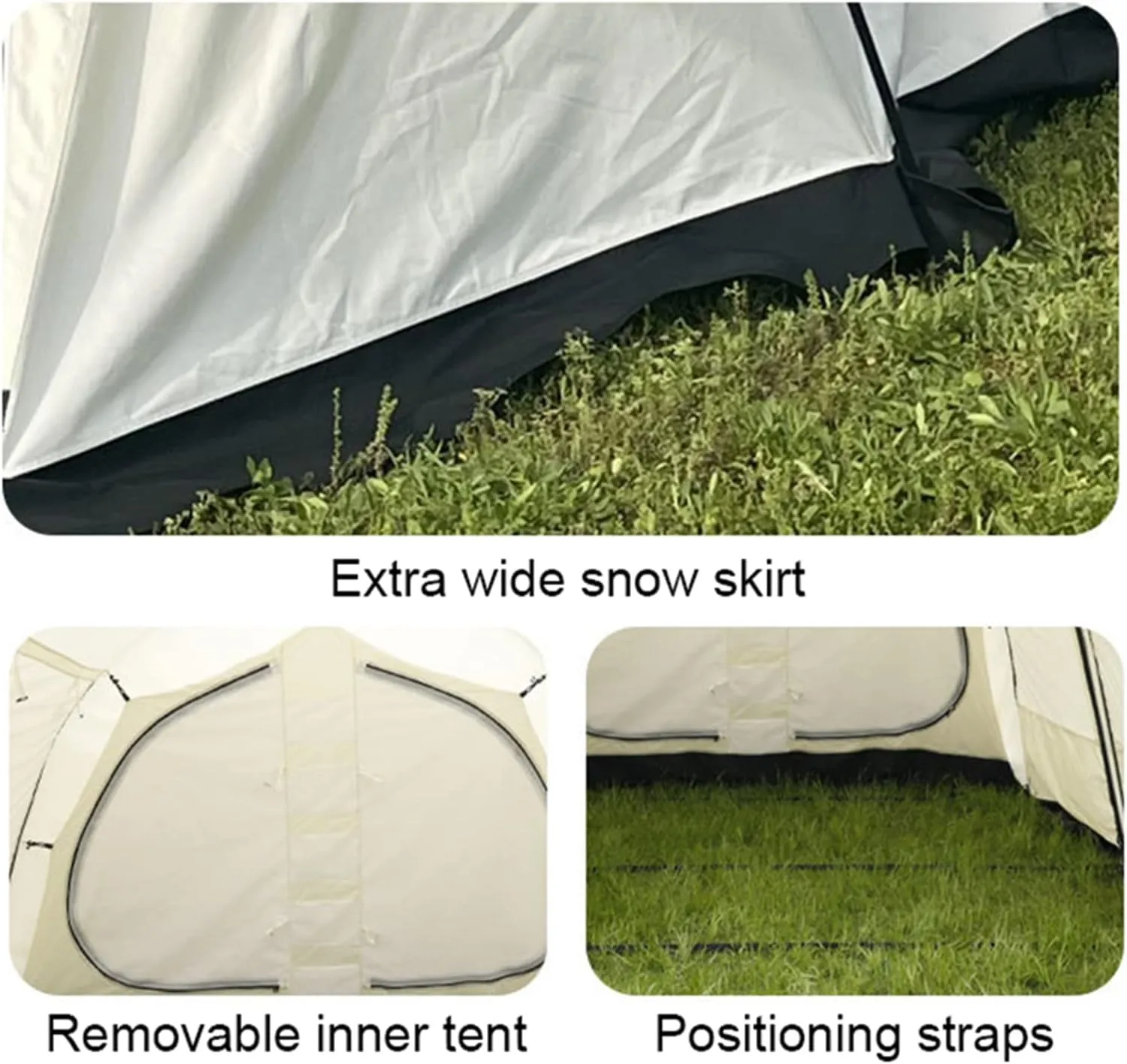 Camping Tunnel Tent - Durable Family Tent for Outdoor Gathering Festivals Party - 650 * 300 * 200CM (Beige 650 * 300 * 200CM) (Beige 650 * 300 * 200CM)