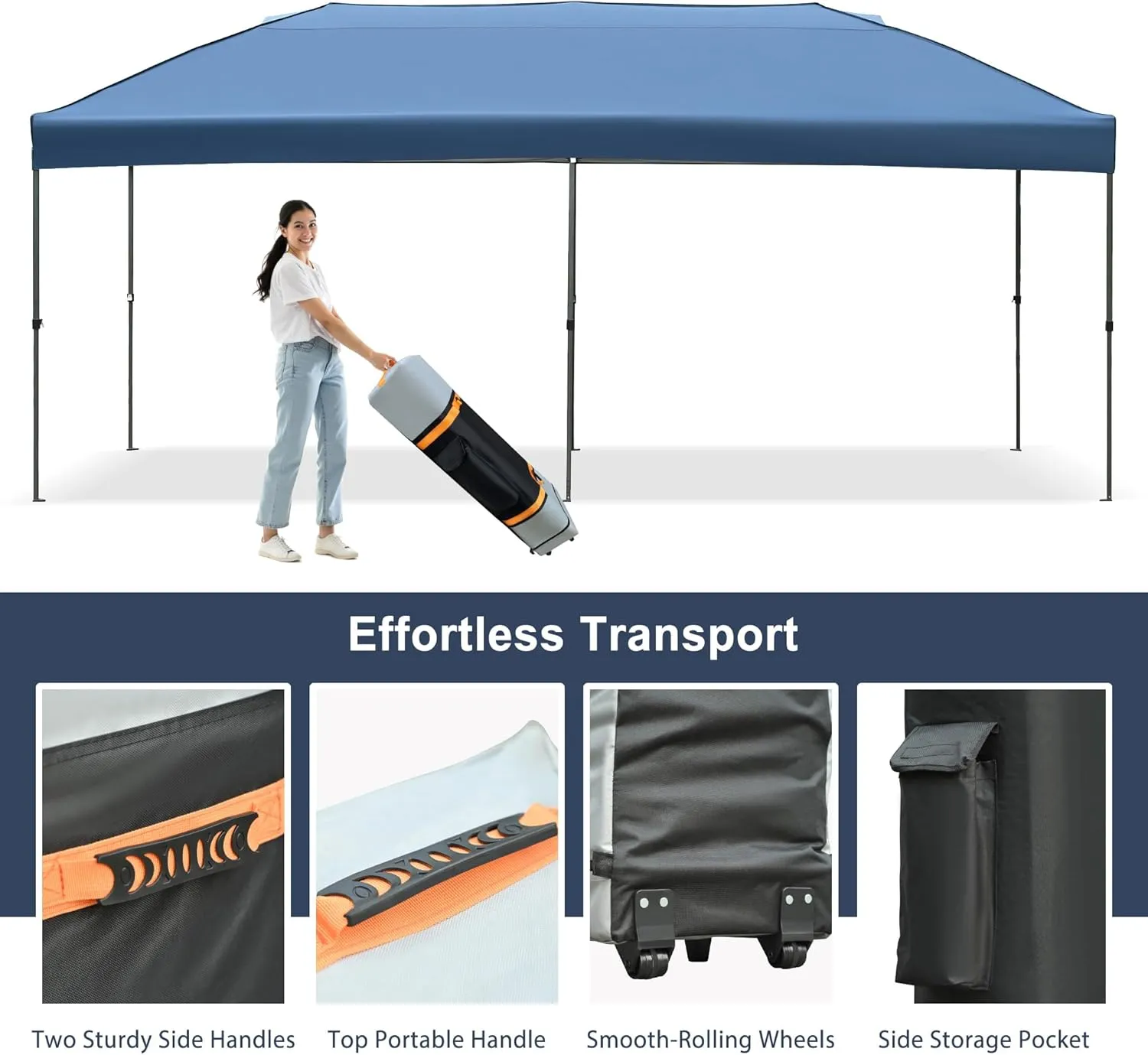 Canopy Tent, 10x20 Outdoor Canopy Tent, Pop Up Canopy with Sidewalls, Heavy Duty Canopy Event Wedding Tent, Wedding Party Tent for Parties with Wheeled Bag