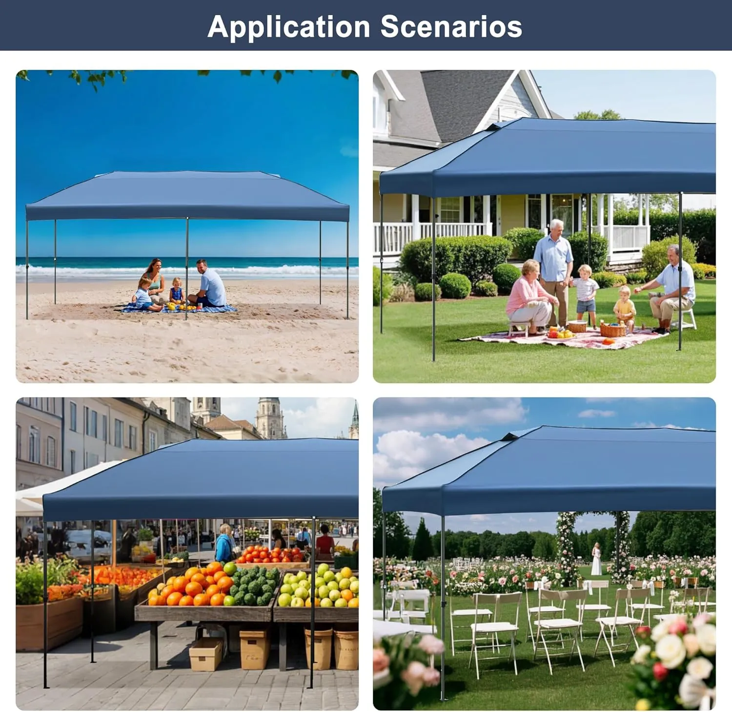 Canopy Tent, 10x20 Outdoor Canopy Tent, Pop Up Canopy with Sidewalls, Heavy Duty Canopy Event Wedding Tent, Wedding Party Tent for Parties with Wheeled Bag