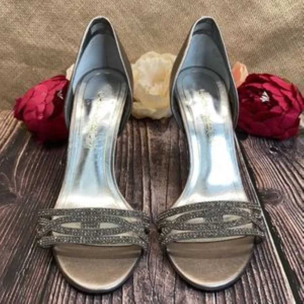 Caparros Sand Irina Embellished Evening Pumps 8.5B