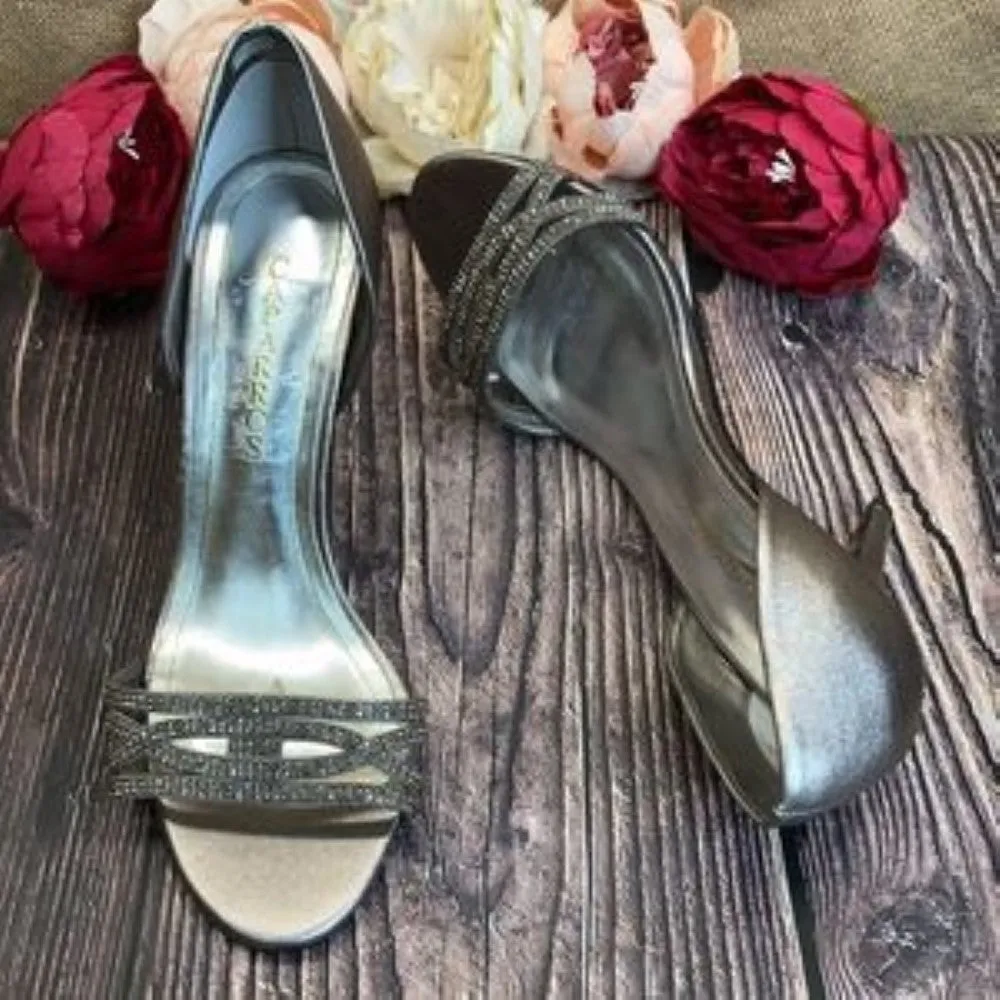 Caparros Sand Irina Embellished Evening Pumps 8.5B