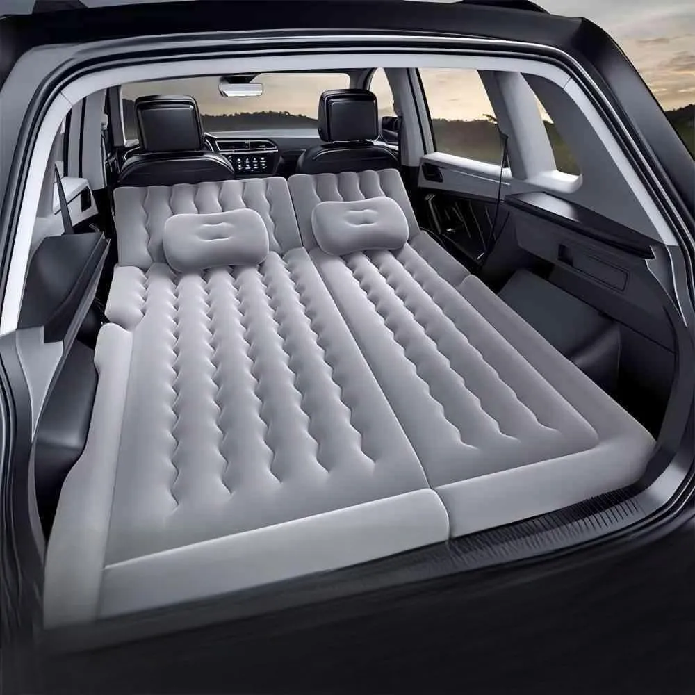Car Air Mattress for Cadillac XT4 2018 2019 2020 2021 2022 2023,Flocking & PVC Thickened Double-Sided Portable Foldable Sleeping Pad Back Seat Trunk Inflatable Electric Pump Pillows,A