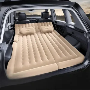 Car Air Mattress for Honda CRV HEV 2017 2018 2019 2020 2021,Flocking & PVC Thickened Double-Sided Portable Foldable Sleeping Pad Back Seat Trunk Inflatable Electric Pump Pillows,C