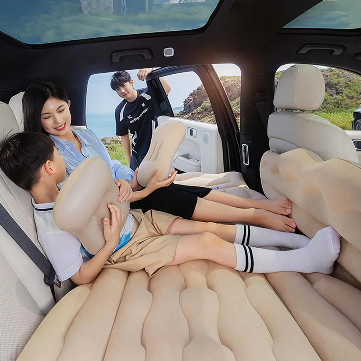 Car Air Mattress for Mitsubishi ASX (RVR) 2011 2012 2013 2014 2015 2016 Thickened Durable Car Camping Air Mattress Bed with Air Pump Inflatable Sleeping Mat,A