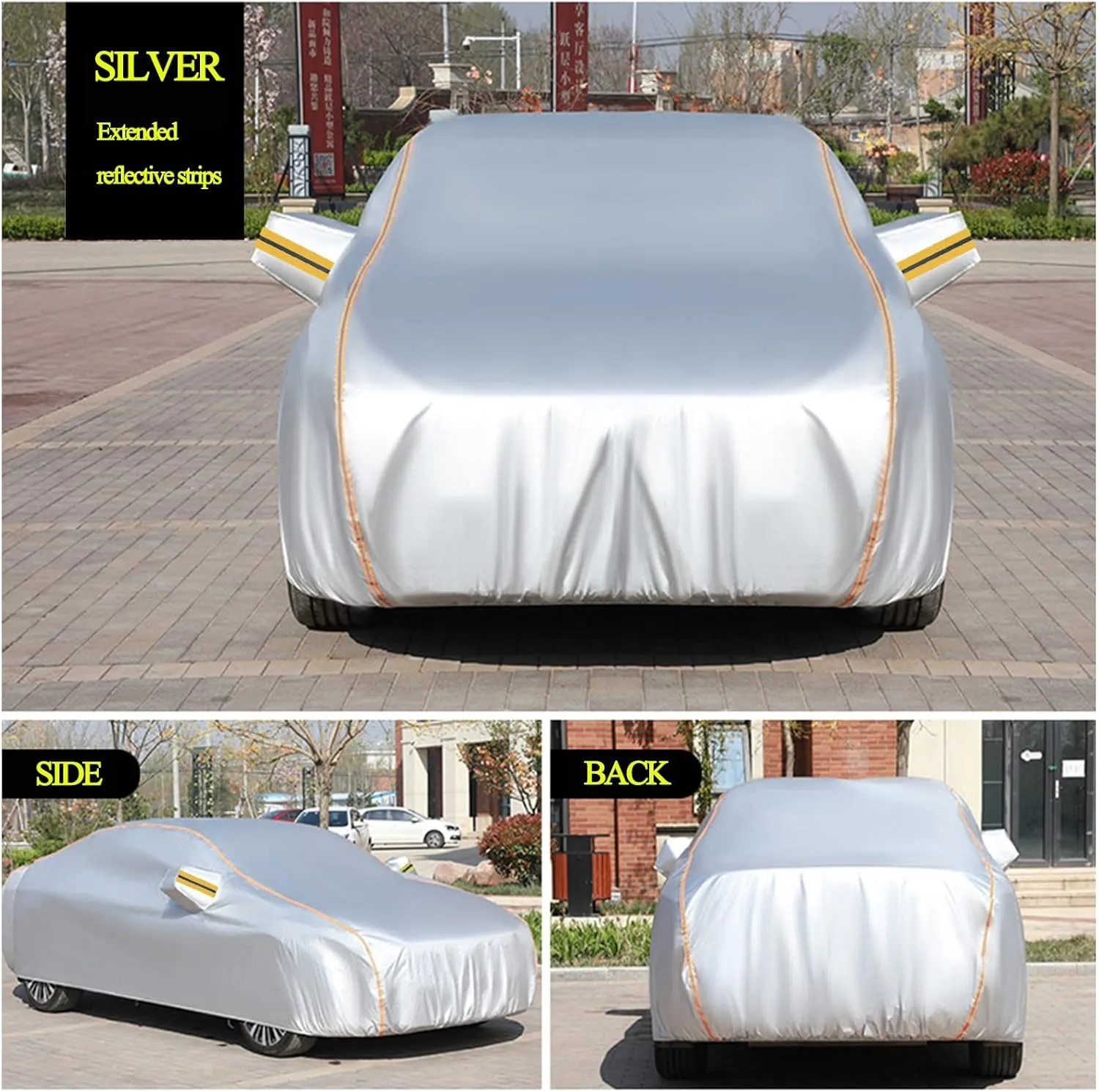 Car Cover for DeTomaso Pantera 1971-1974, Waterproof Car Cover All Season Scratch Protector Windproof Flame Retardant Breathable Durable Garage with Zipper Outdoor Car Tarpaulin