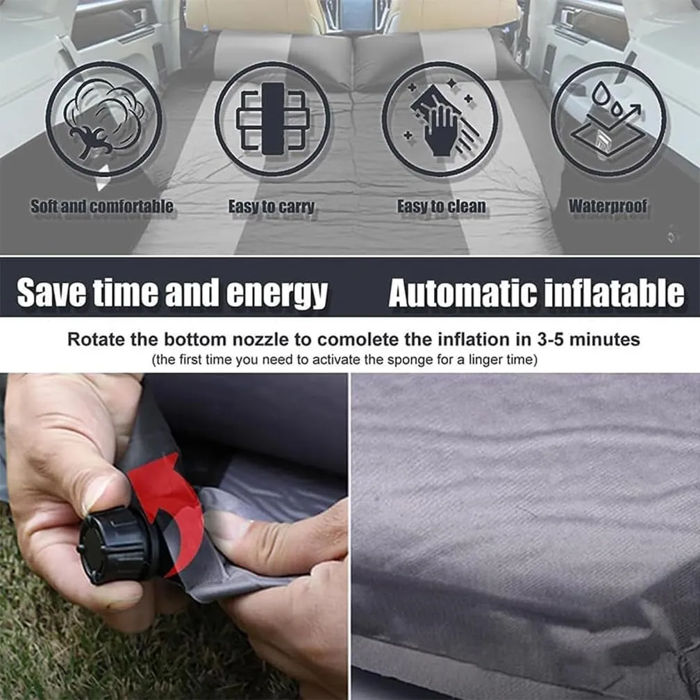 Car Inflatable Mattress, for Ford Explorer 2015-2019 Outdoor Camping Travel Portable Sleeping Pad AdjustableWear Resistant, Auto Accessories,C-Blue-Yellow