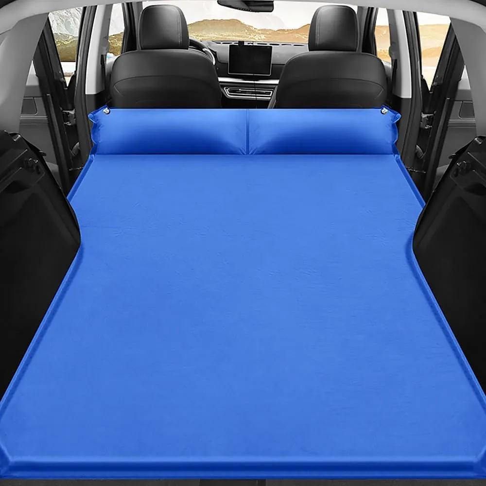 Car Inflatable Mattress for Toyota Sequoia 2023-2024 Portable Air Sleeping Bed with Pillow Camping Travel Cot Inflatable Trunk Sleeping Pad,Blue
