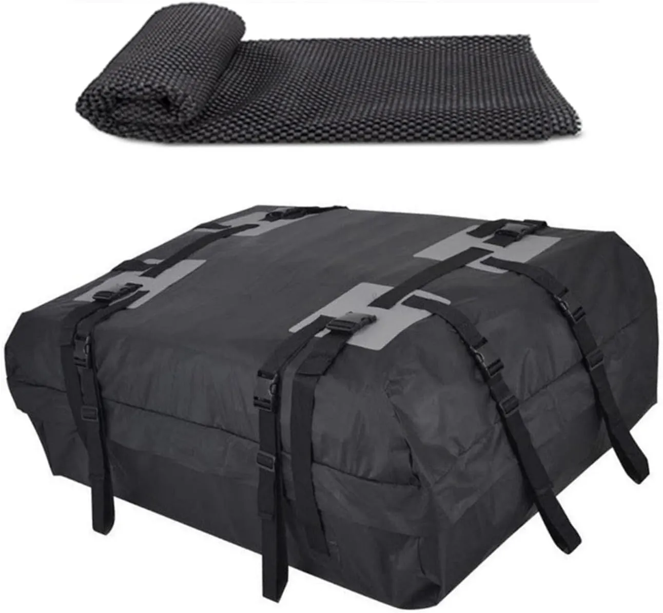 Car Roof Box Foldable Roof Bag Waterproof Car Roof Rack Luggage Cube Bag with Non-Slip Mat for Long Distance Driving by Car/90