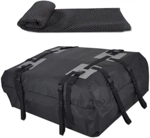 Car Roof Box Foldable Roof Bag Waterproof Car Roof Rack Luggage Cube Bag with Non-Slip Mat for Long Distance Driving by Car/90