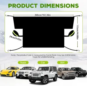 Car Windshield Snow Cover for Nissan Micra K13 Visia First/Acenta/Tekna 2010-2017, Magnetic Anti-Snow Cover Winter Frost Shield with Side Mirror Covers Front Windshield Cover for Ice and Snow