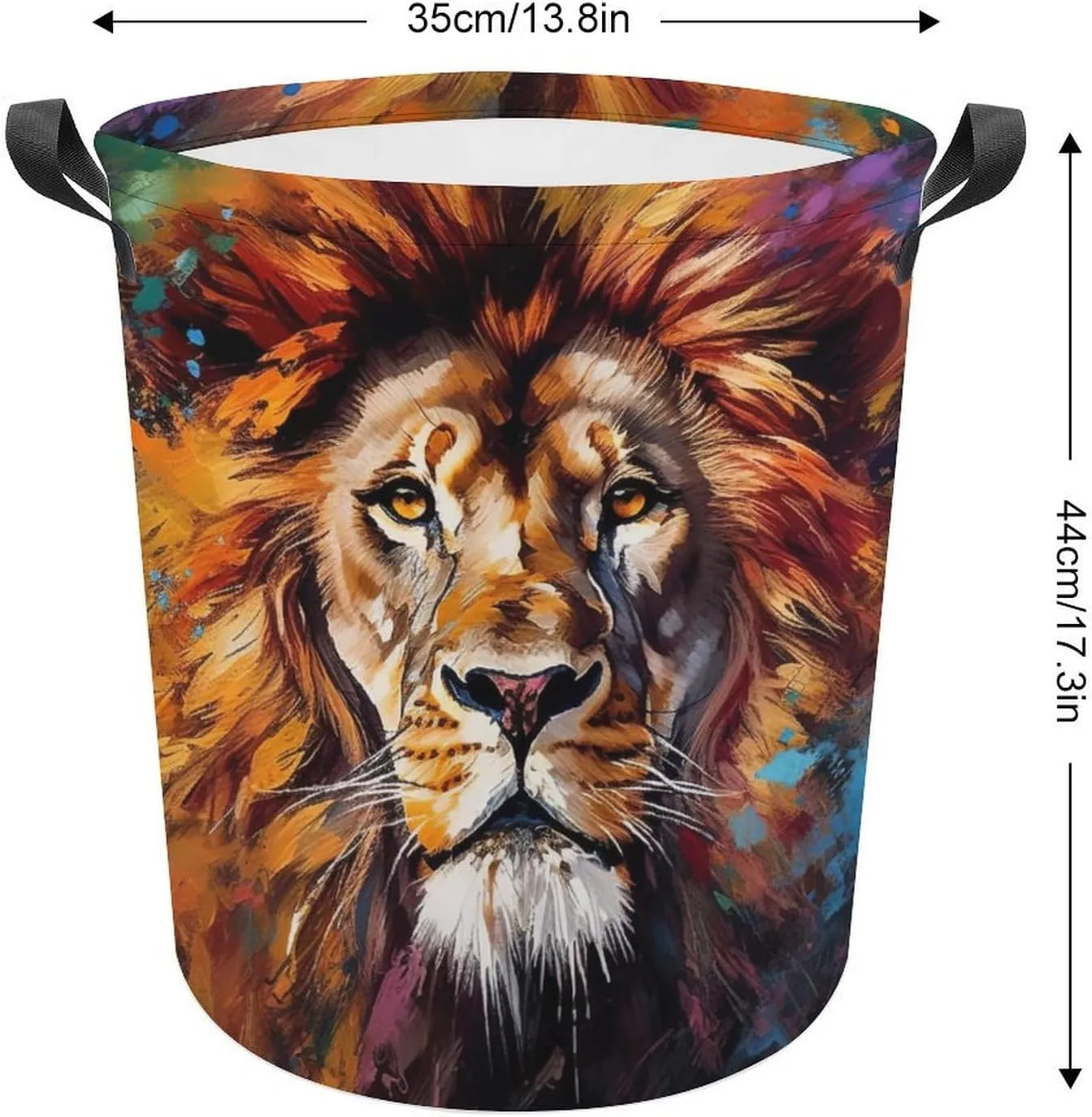 Carnivore Laundry Basket, King of Forest Collapsible Laundry Hamper, Waterproof Oxford Cloth Laundry Bag with Handles, Wild Animals Clothes Toy Organizer Basket for Room