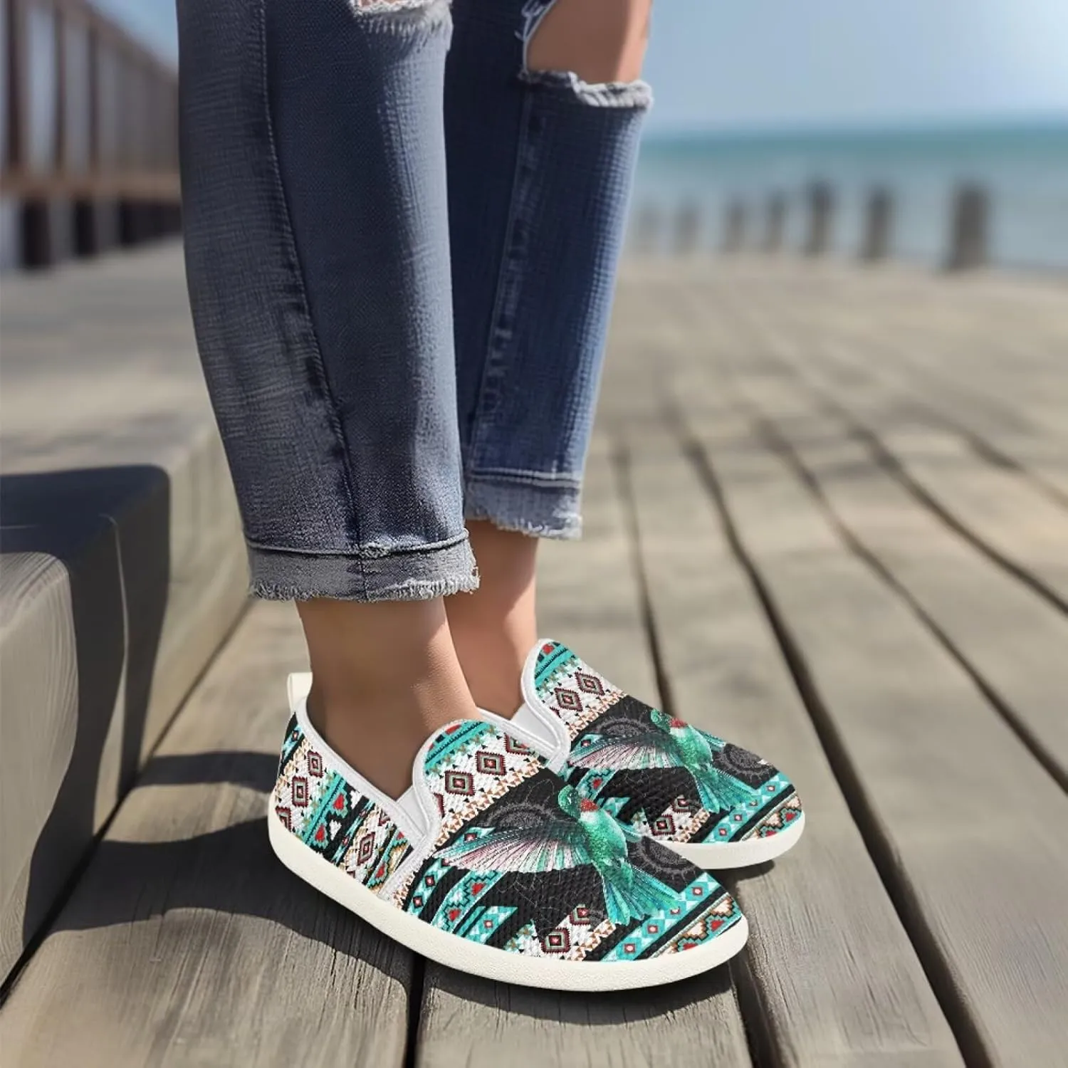 Casual Slip On Shoes for Women Mesh Lightweight Walking Sneaker Low Top Athletic Shoes Soft Comfort Flats Running Sport Shoes