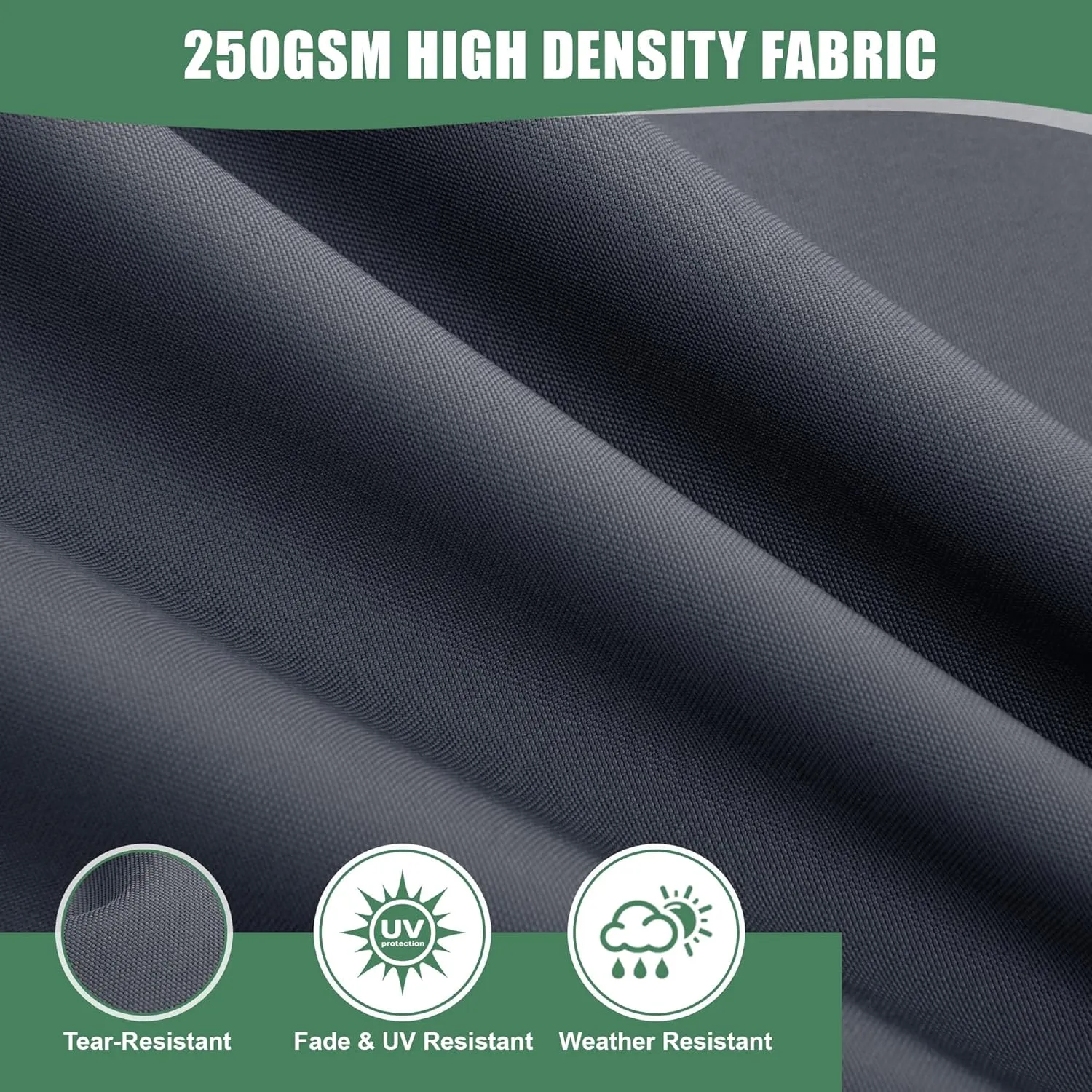 Chaise Lounge Cushions Outdoor Set of 2 - Waterproof and Fade Resistant Sun Lounger Replacement Cushions - Patio Lounger Pads with Removable Cover for Pool, Deck, 72 x 21 x 3 Inch, Dark Grey