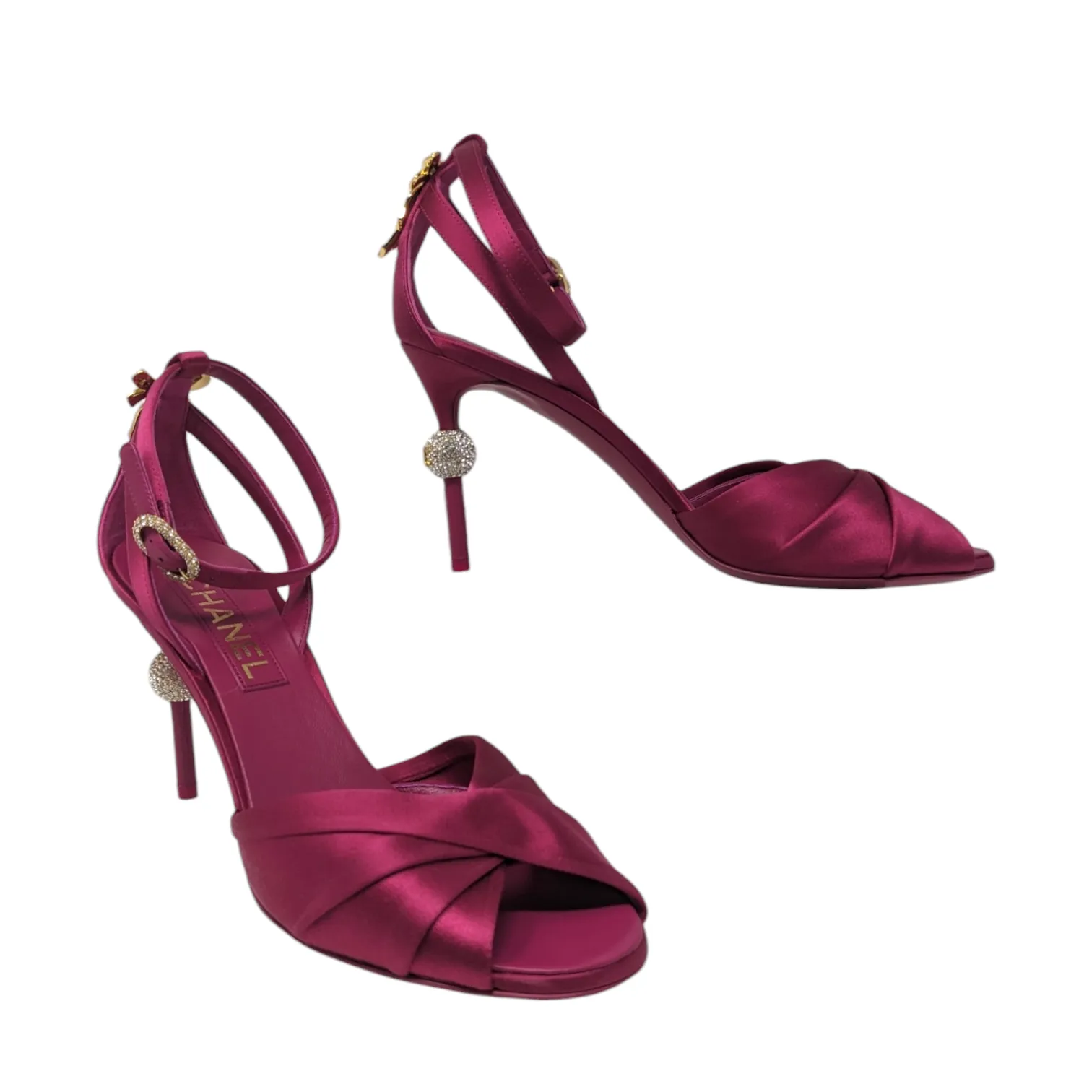 Chanel Satin Jewel Pump - Size 39/8