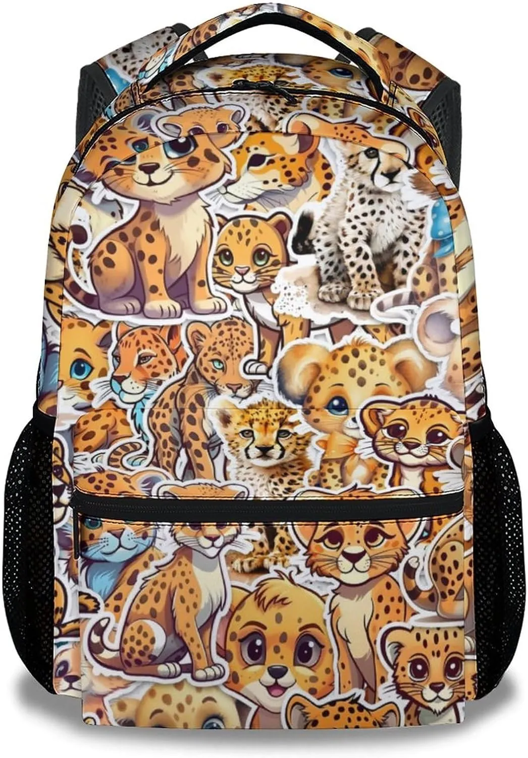 Cheetah Backpack for Girls Boys, 16 Inch School Bookbag with Adjustable Straps, Travel Bag Durable, Lightweight, Large Capacity