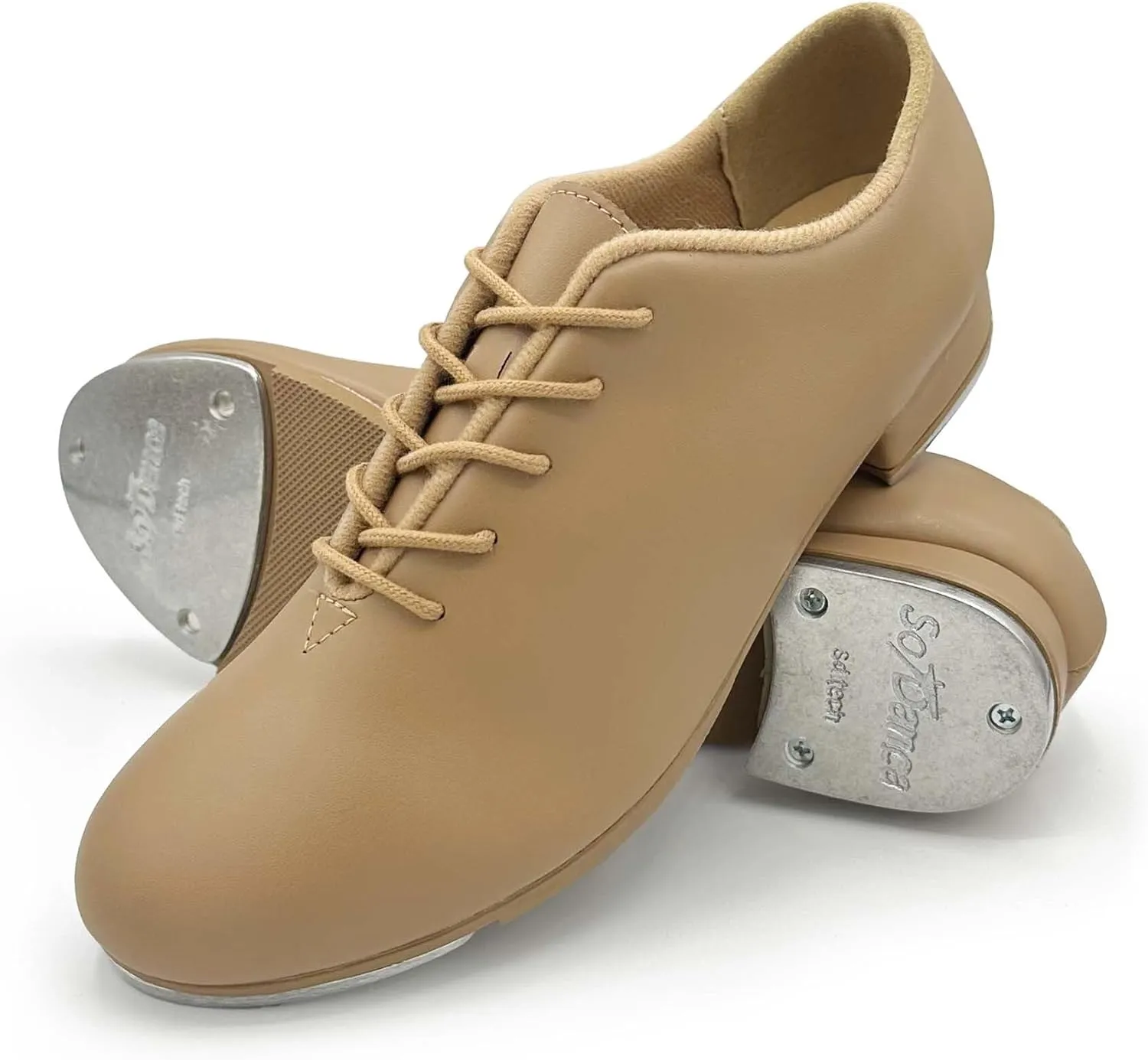 Child Vegan Oxford Lace Up Tap Dance Shoe, Leather Tap Shoes Non-Slip Tap/Jazz Shoes for Girls Boys | TA04