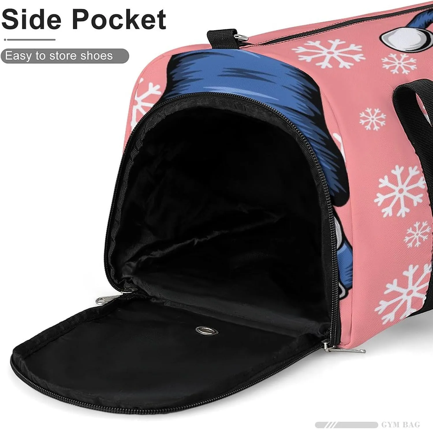 Christmas Dwarf Duffel Bag for Men Women with Shoe Compartment Waterproof Gym Travel