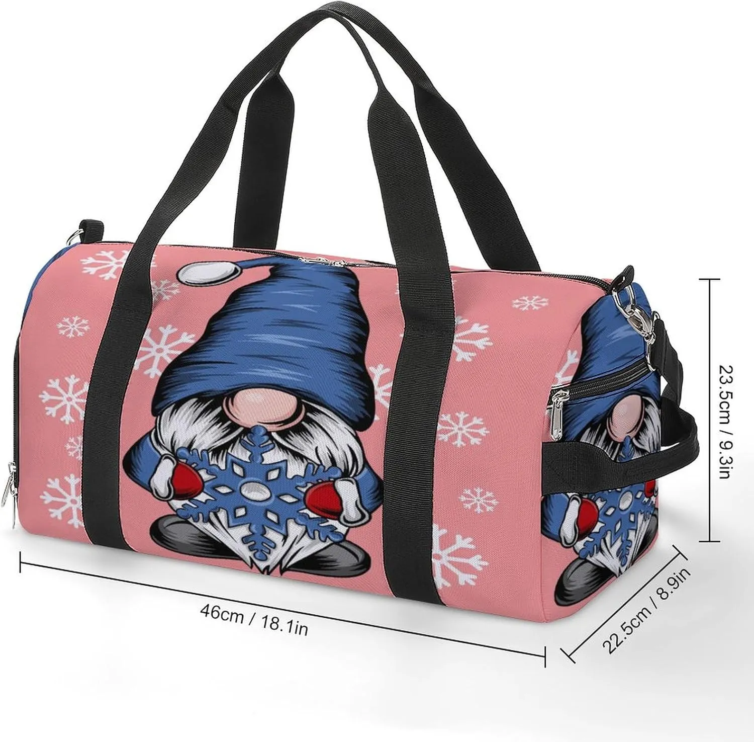 Christmas Dwarf Duffel Bag for Men Women with Shoe Compartment Waterproof Gym Travel