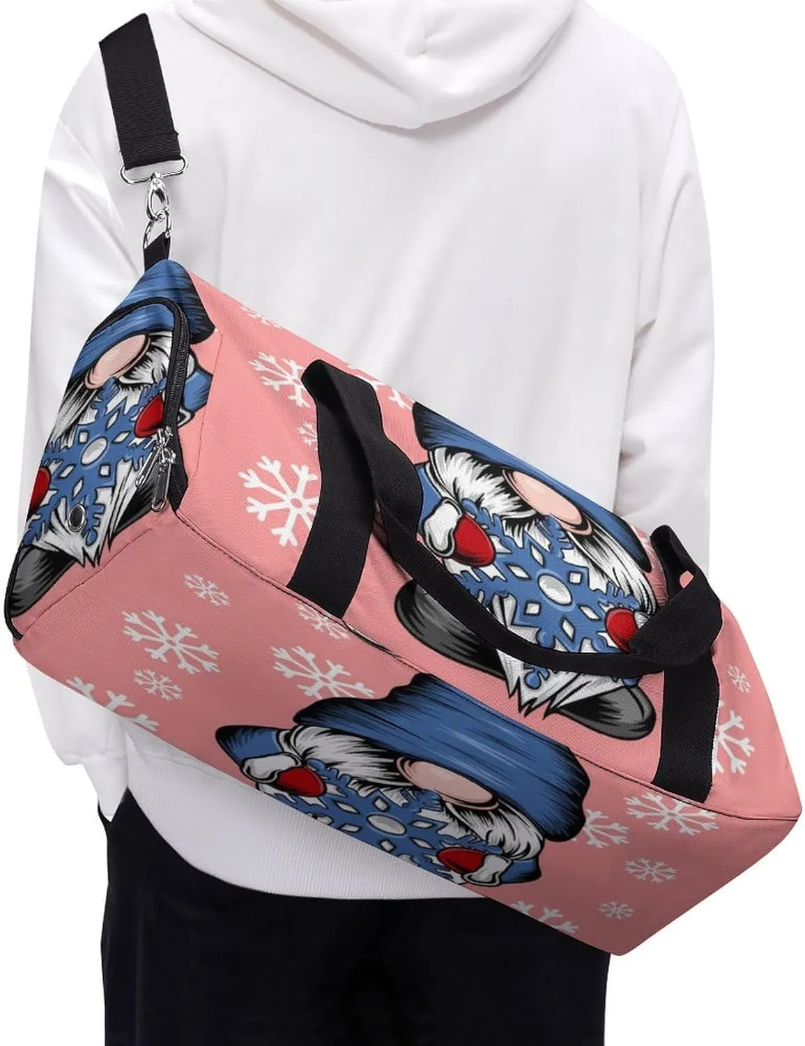 Christmas Dwarf Duffel Bag for Men Women with Shoe Compartment Waterproof Gym Travel
