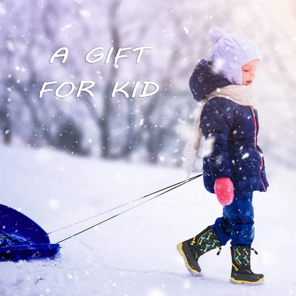 CIOR Kids Snow Boots for Boys Girls Toddler Winter Outdoor Boots Waterproof with Fur Lined(Toddler/Little Kids/Big Kid)