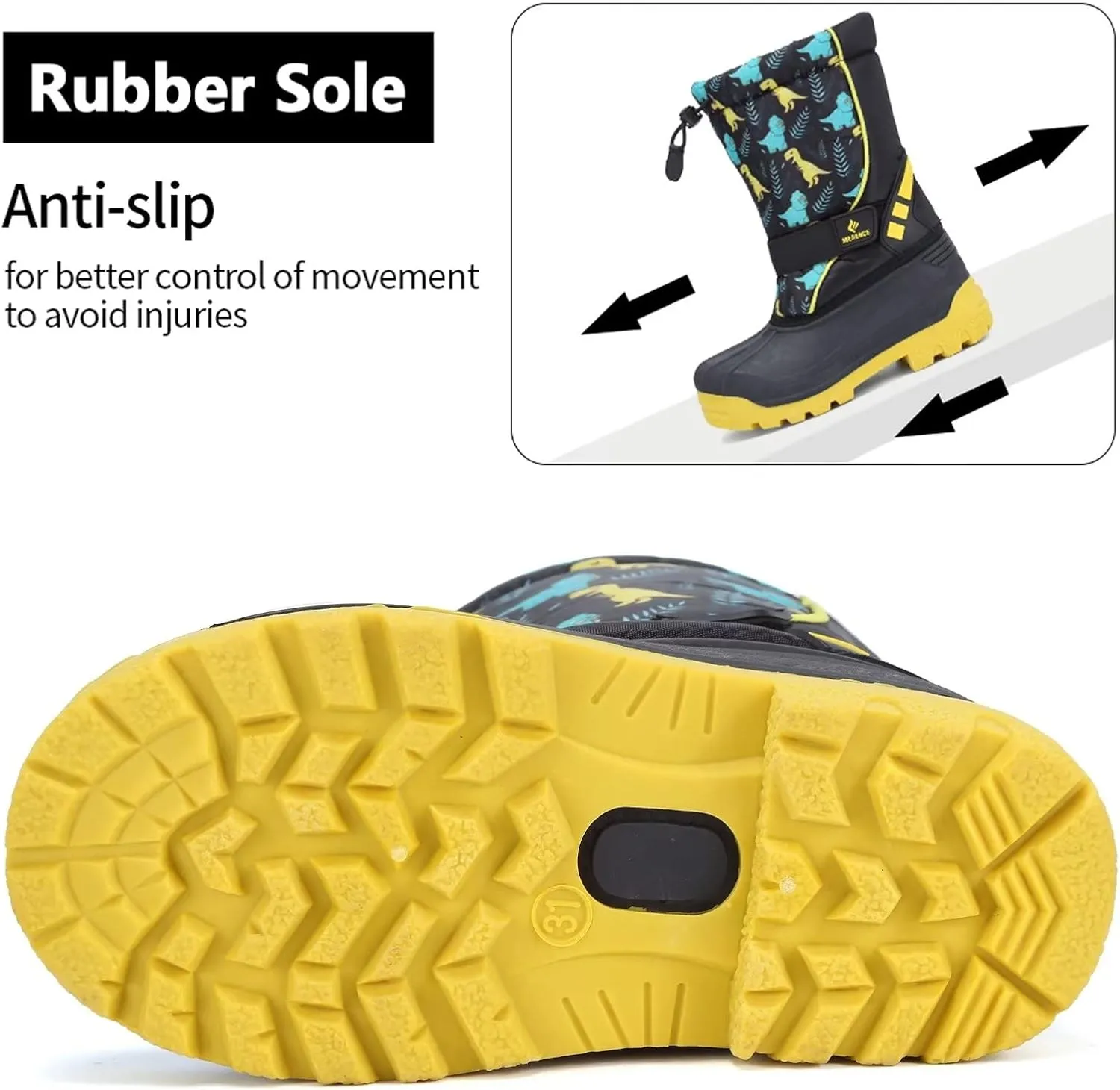 CIOR Kids Snow Boots for Boys Girls Toddler Winter Outdoor Boots Waterproof with Fur Lined(Toddler/Little Kids/Big Kid)