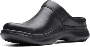 Clarks Unisex ClarksPro Clog Sneaker, Black Leather, 8 Wide US Women