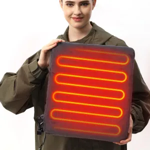 COMOIL 7.4V Heated Seat Cushion,Portable Heated Stadium Seats for Bleachers, 3 Heating Levels,16”*14” Wide, 2.8in Thick Heated Seat Pad for Camping Park Stadium Office,Battery Included