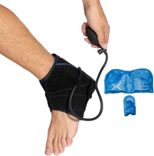 Compression Ankle Ice Pack - Ice Compression Ankle Wrap for Pain Relief | Soft Cold Brace for Recovering Injuries | Support for Swelling, Sprains, & Fractures | Reusable Gel, Fits Small & Large Feet