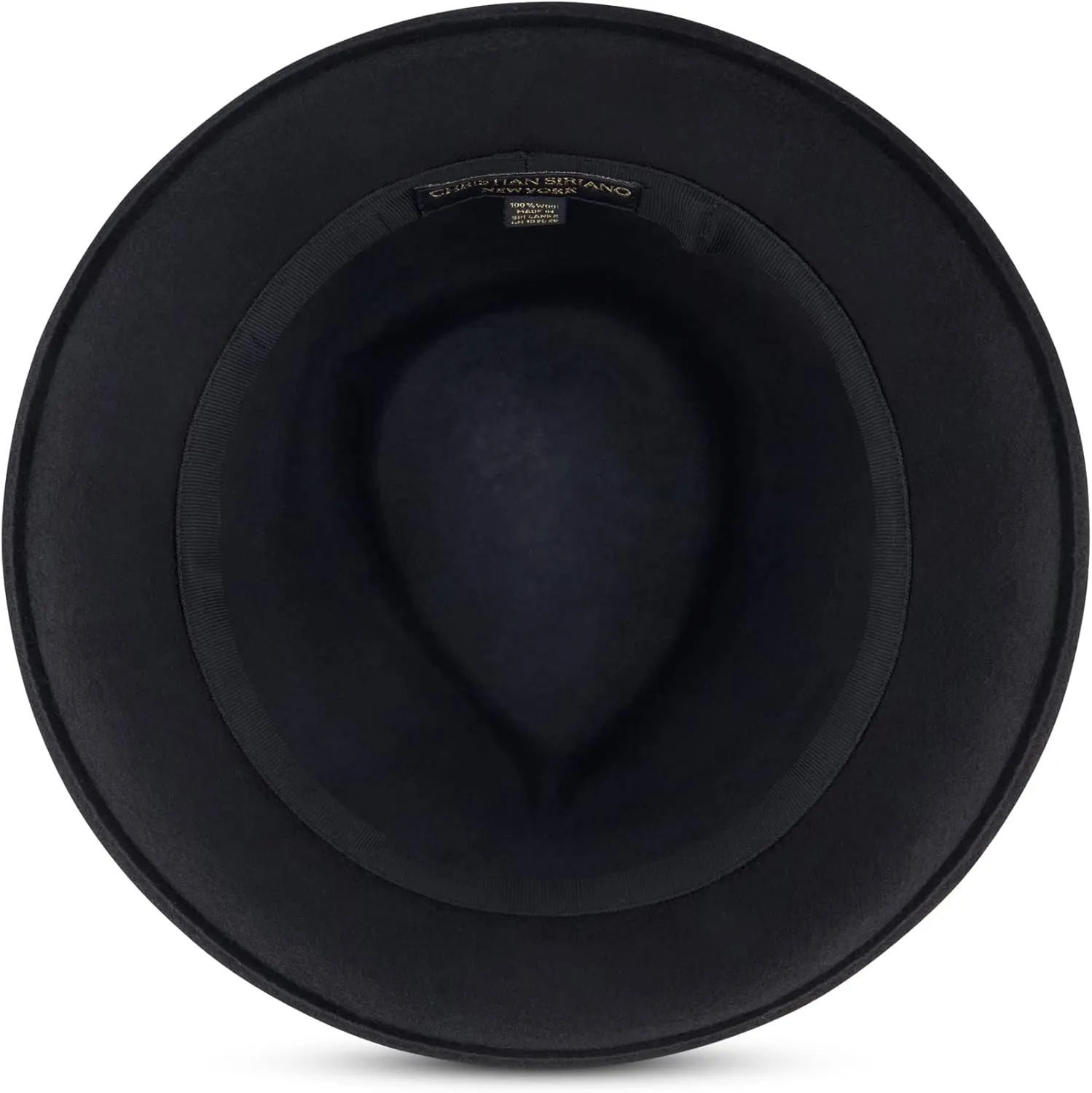Concept One Christian Siriano New York, Wool Felt Wide Brim Fedora Fashion Hat with Paper Clip Chain Band