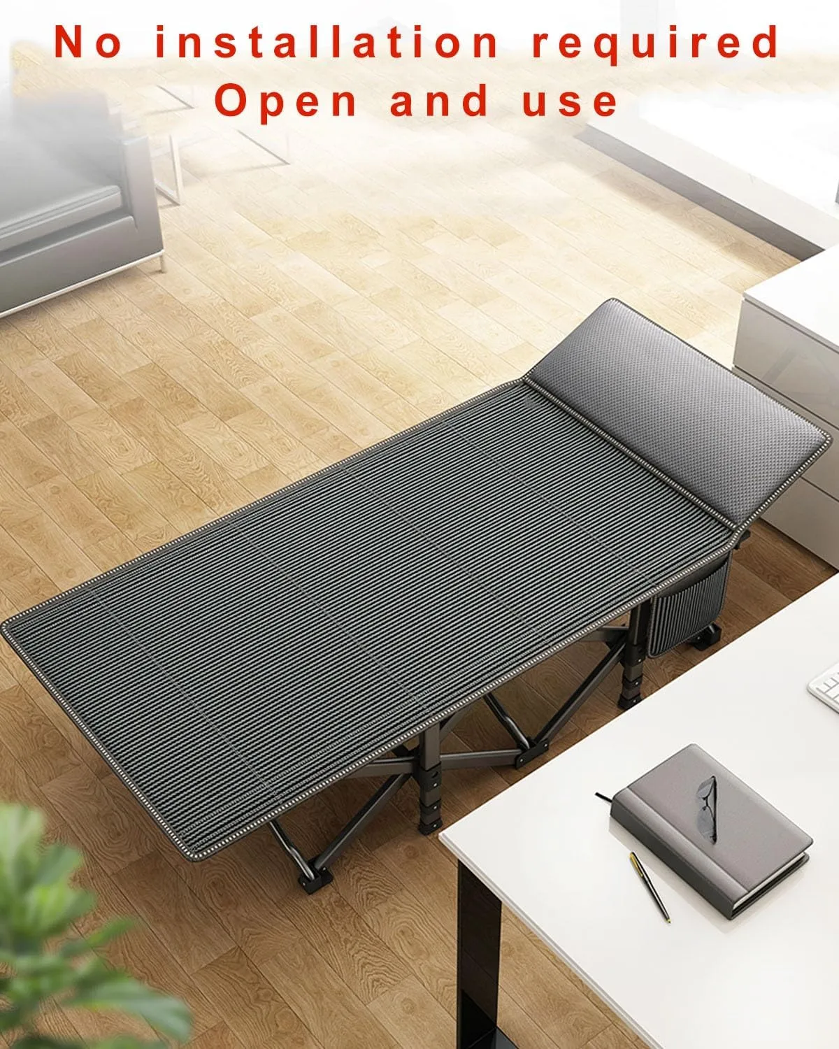Convenient Folding Camping Cot, Sleeping Cots Bed, Guest Bed with Side Pockets, 10S Folding, Heavy Duty Guest Bed, Folding Bed for Camping, Pool, Beach, Patio