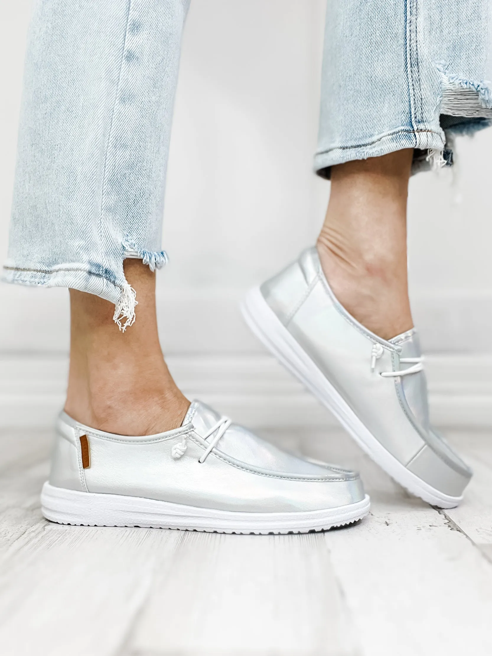 Corkys Kayak Silver Iridescent Slip-On Shoes