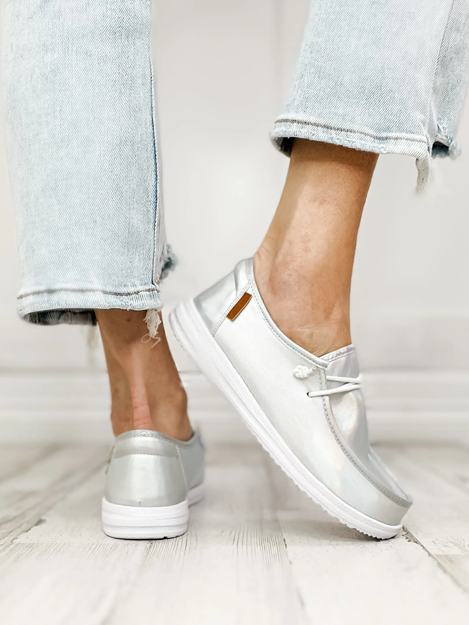 Corkys Kayak Silver Iridescent Slip-On Shoes