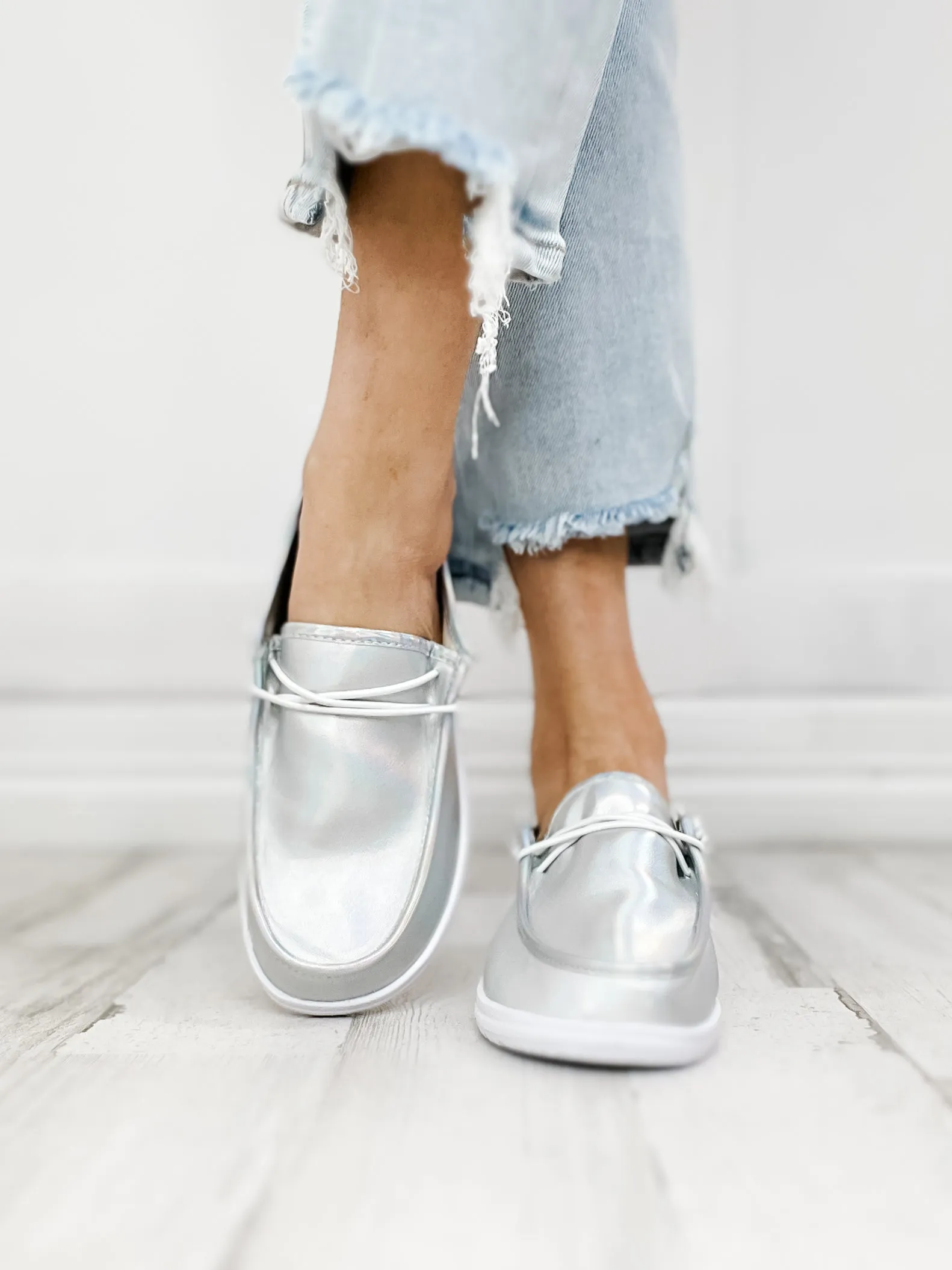 Corkys Kayak Silver Iridescent Slip-On Shoes