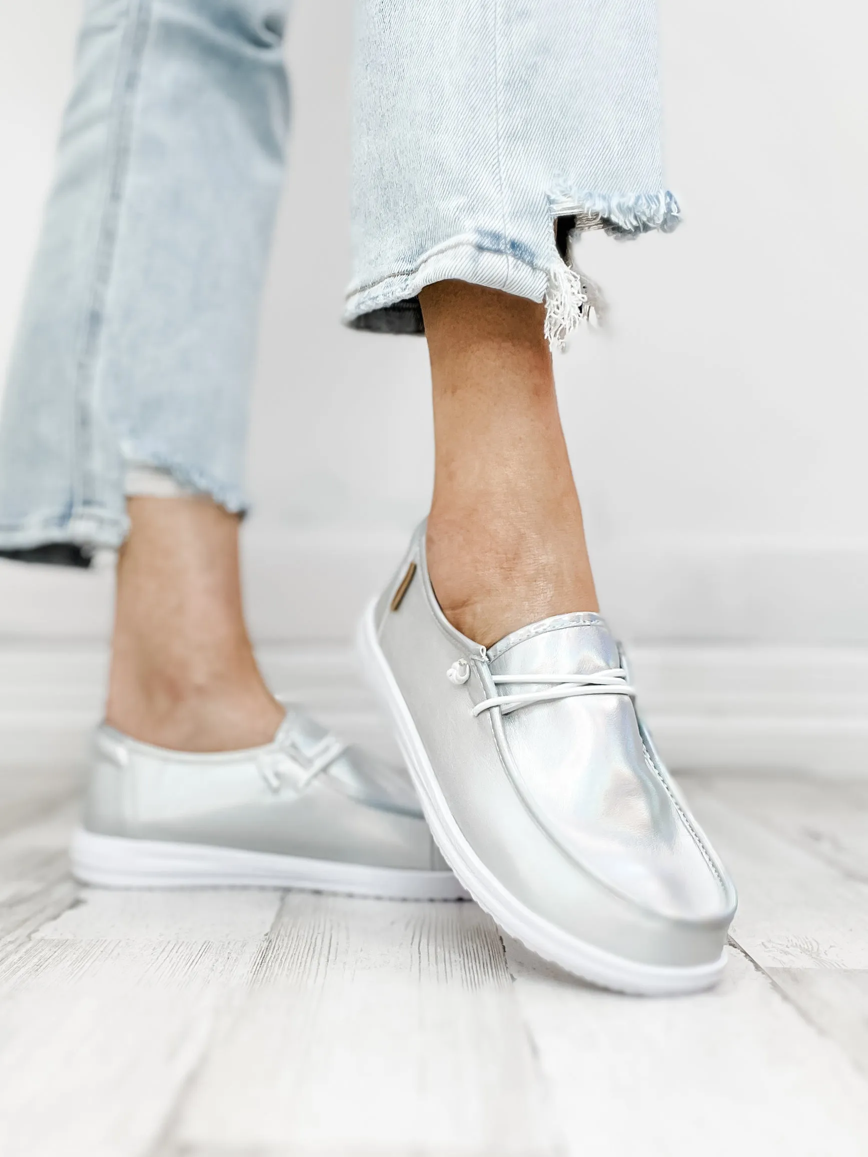 Corkys Kayak Silver Iridescent Slip-On Shoes