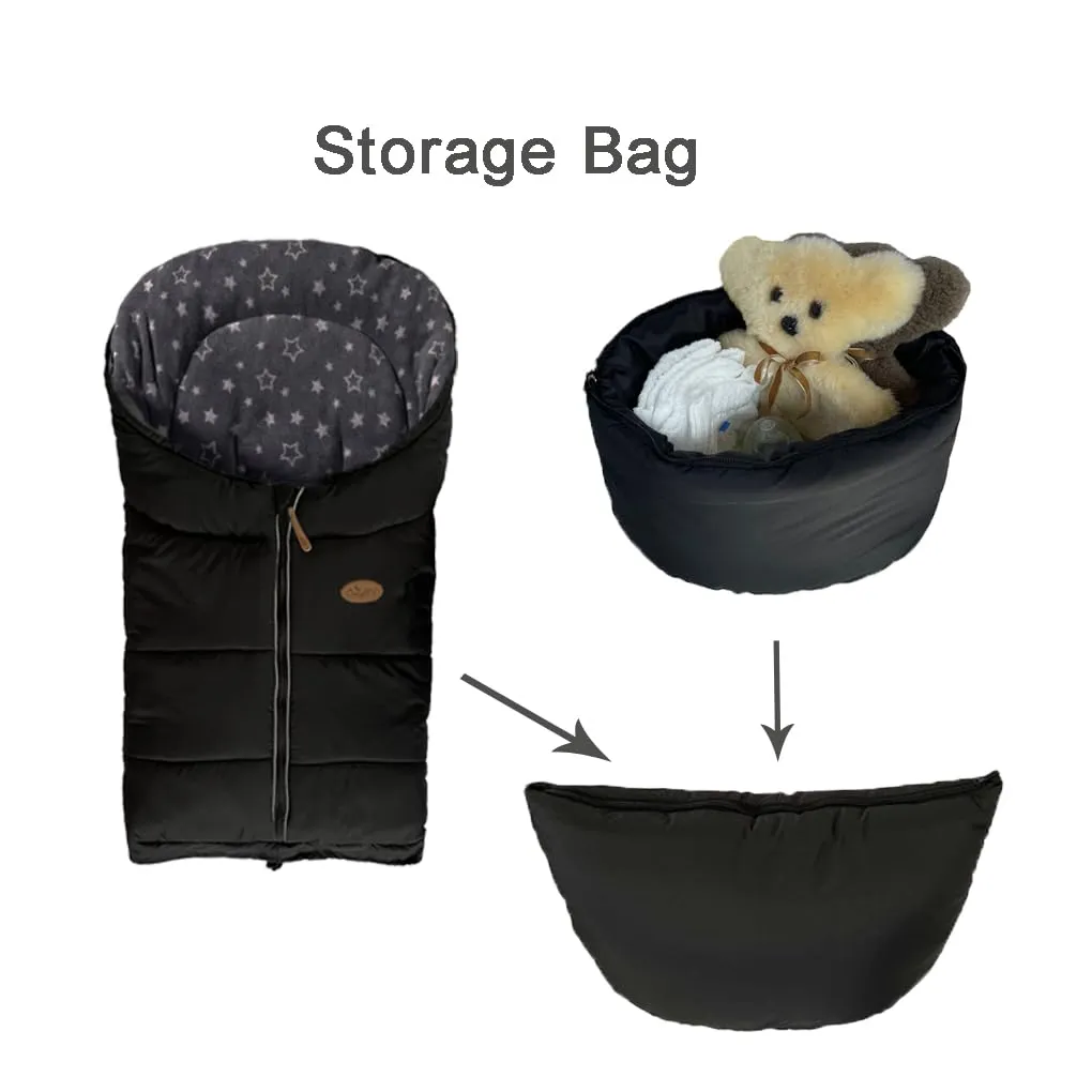 CozyMe Stroller Cover for Winter with Length Extension from Newborn to 5T,Anti-Slip and Water_Resistant Cozy Stroller Blanket,Infant Bassinet Bunting Bag, Anti-Kick Stroller Footmuff for Toddler