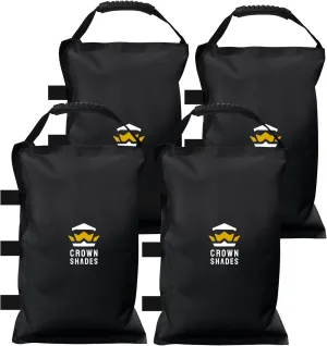 CROWN SHADES Sand Bags for Canopy Legs (112 LBS) Sandbags for Weight, Canopy Tent Weights, Pop Up Tent Weights Bags, Black (Unfilled)