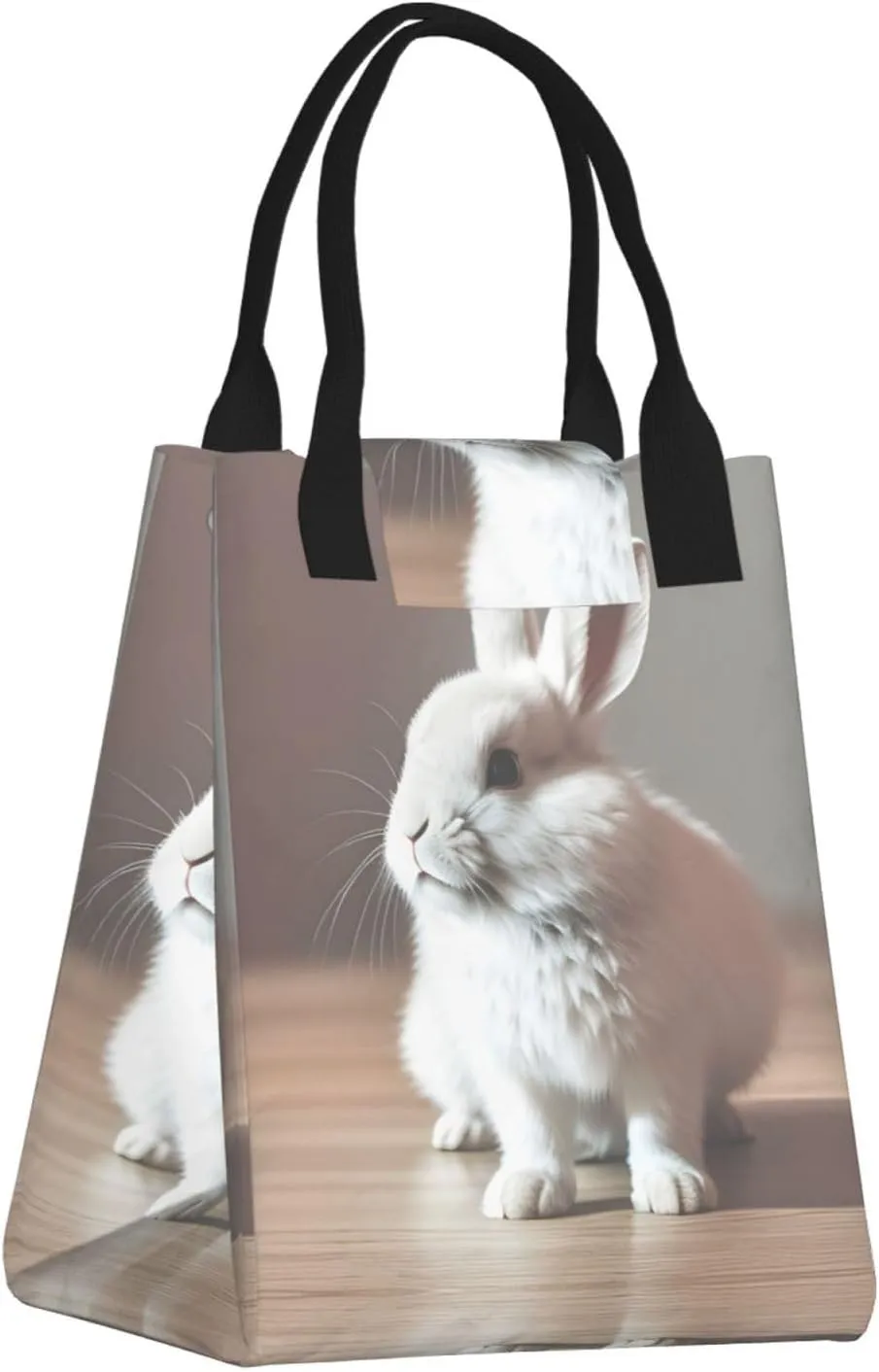 Cry White Rabbit Lunch Bag For Women Men, Paper Tote Bag For Work, Outdoor Activities, Daily Use