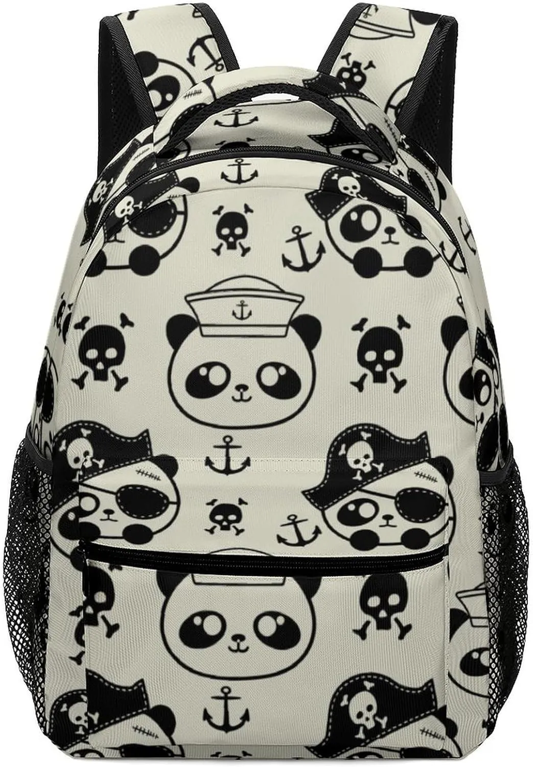 Cute Panda Sailors Travel Backpack Durable Lightweight Laptop Computer Bag for Men Women Adjustable BookBag 16.5 Inches
