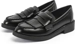 DADAWEN Women's Slip-On Tassel Round Toe Platform Casual Oxfords Dress Shoes