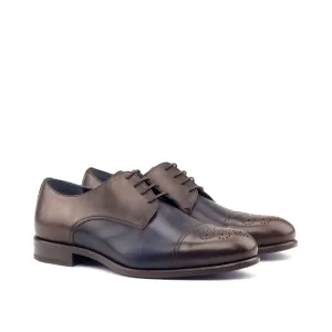 DapperFam Vero in Dark Brown / Navy Men's Italian Leather Derby