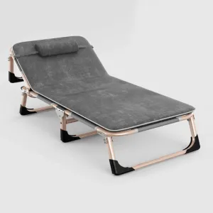 Deck Chair Recliners, Folding Sun Loungers, Office Beach Loungers, Terrace Loungers(Gray   Crystal Cotton Pad)