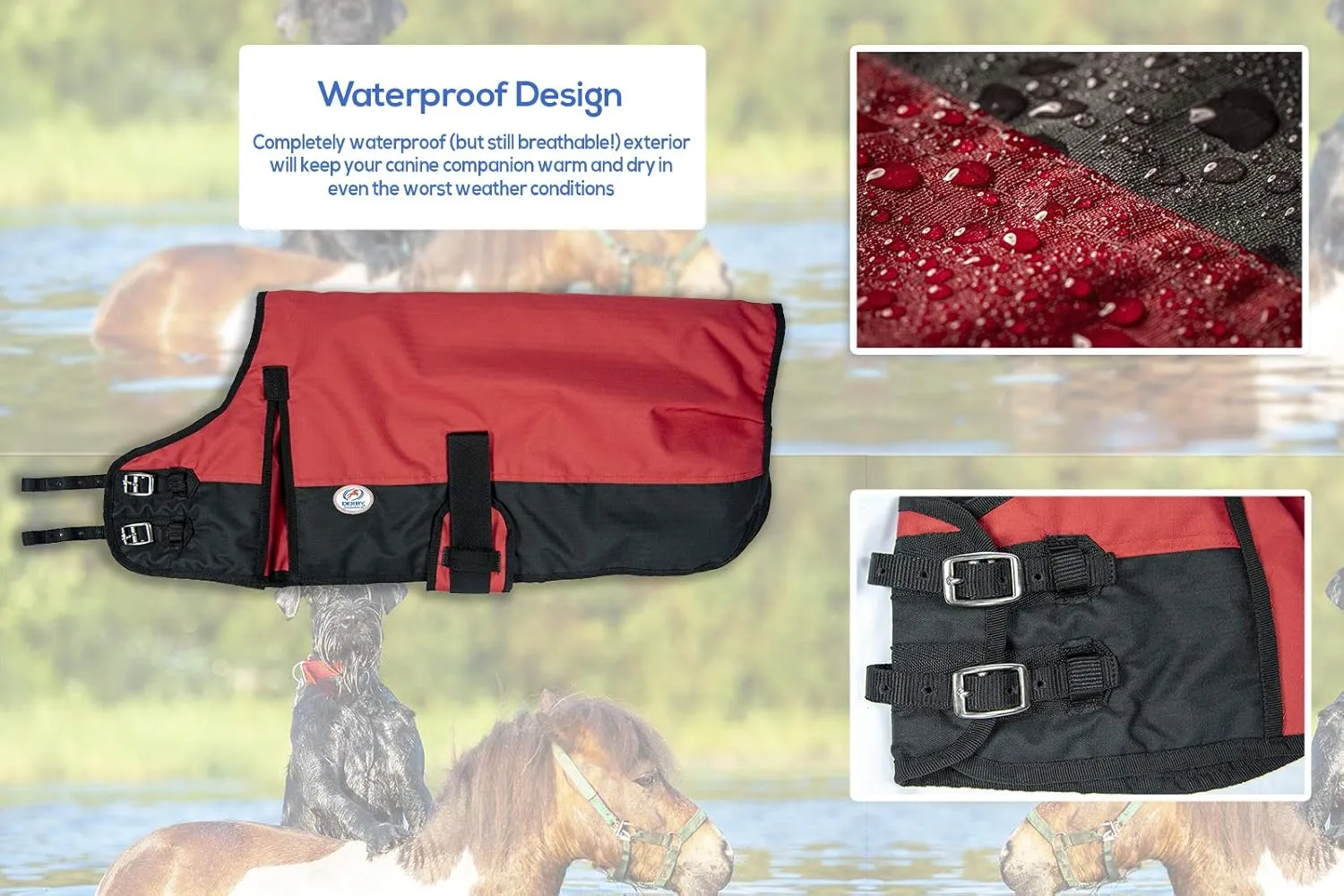 Derby Originals Horse Tough 600D Ripstop Waterproof Winter Dog Coat 150g Medium Weight