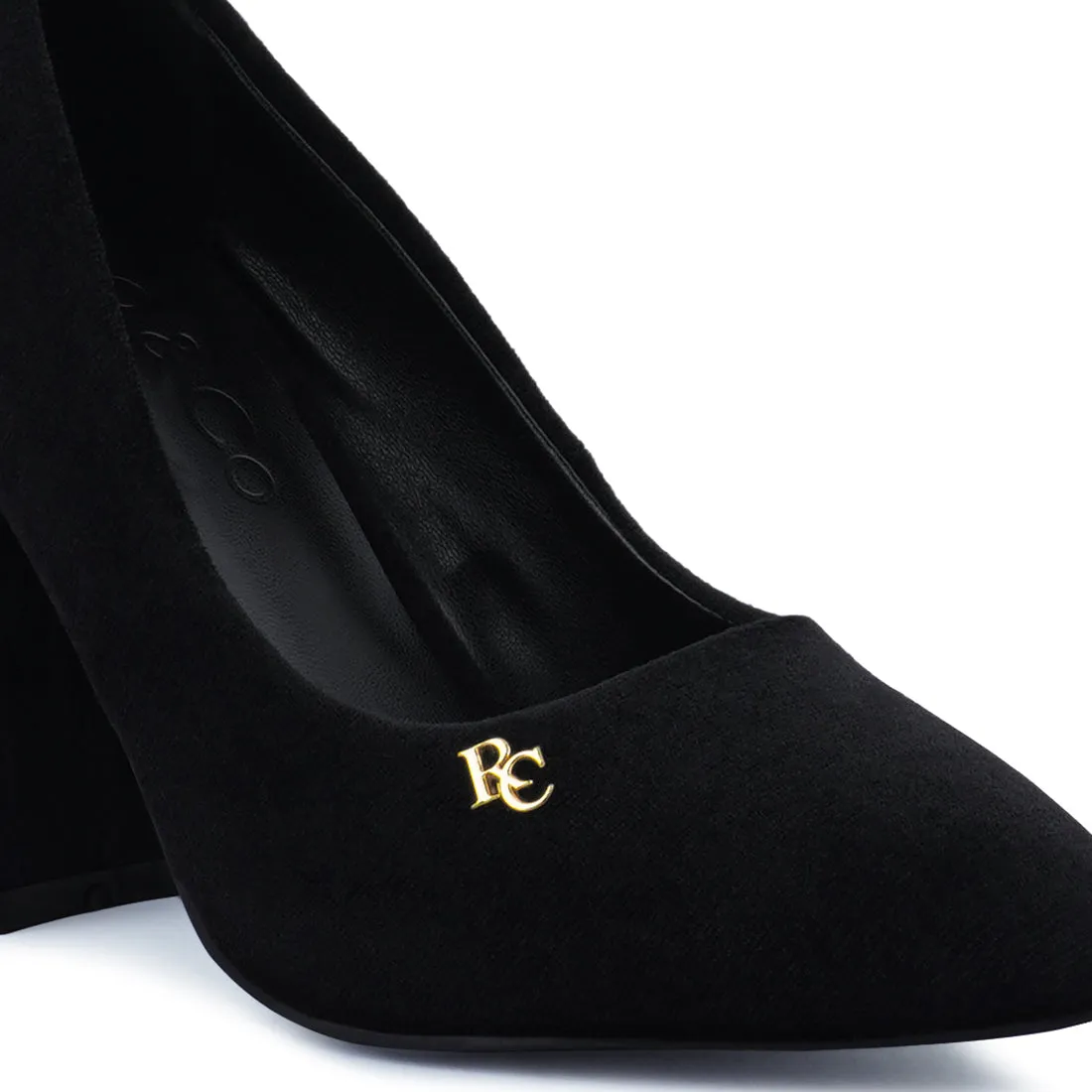 Diamante Block Heeled Pumps